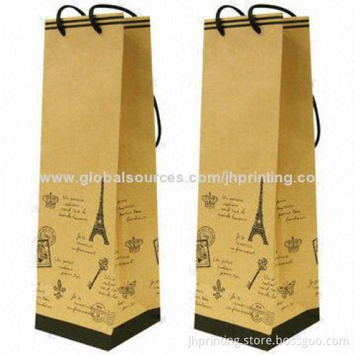 Leopard Printed Kraft Paper Bag, Made of 120gsm White Kraft Paper, OEM Orders are Welcome